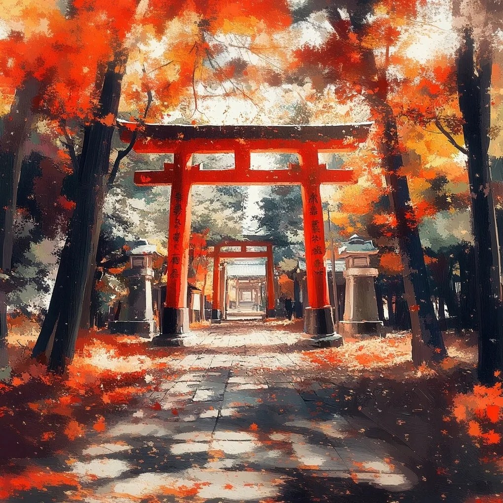 Canvas Vászonkép Japán Templom Kioto Torii Fushimi Inari 80x80