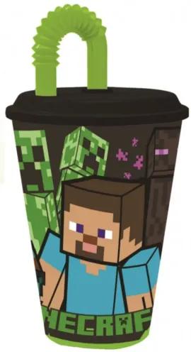 Minecraft műanyag szívószálas pohár