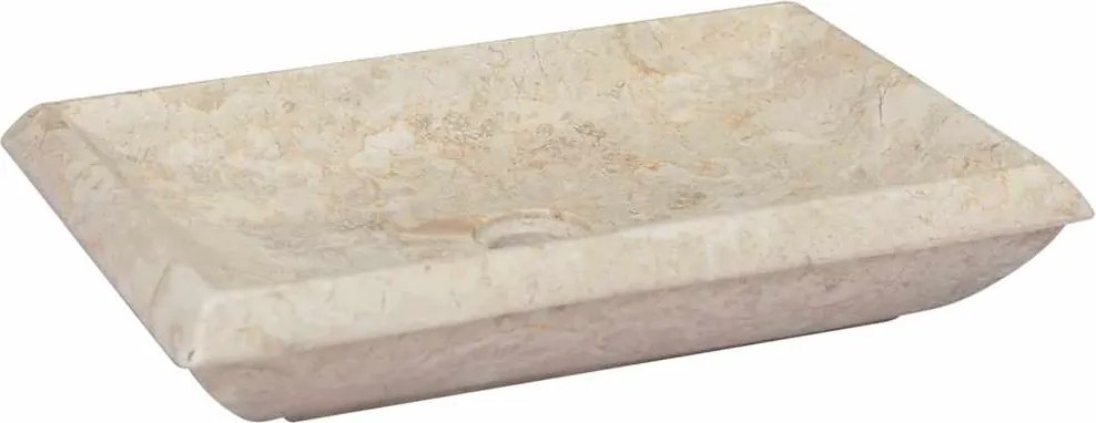 vidaXL krémszínű márvány mosdókagyló 50 x 35 x 10 cm