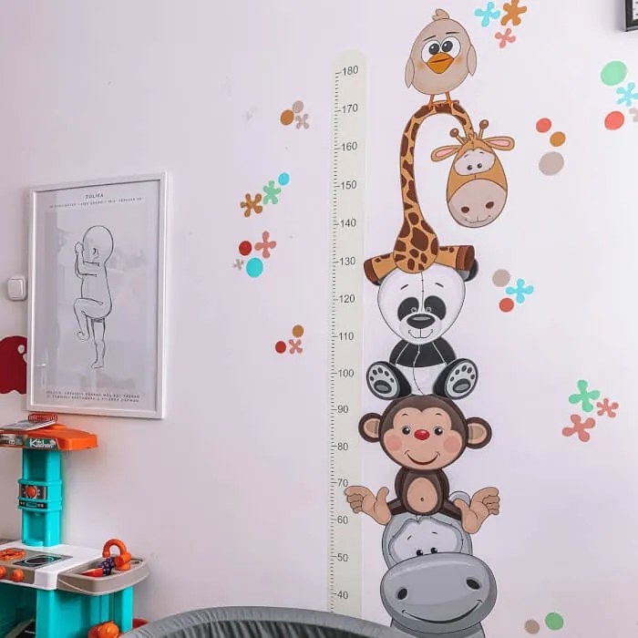 INSPIO Magasságmérő - Boldog állatkák 180cm