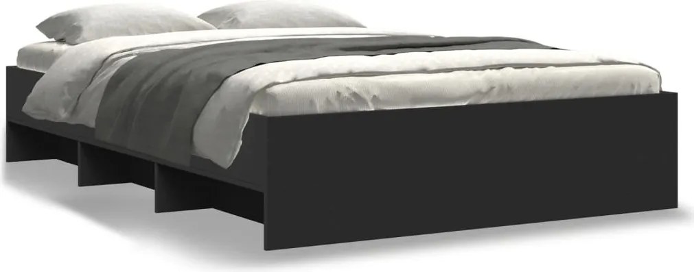 vidaXL fekete szerelt fa ágykeret 120 x 200 cm