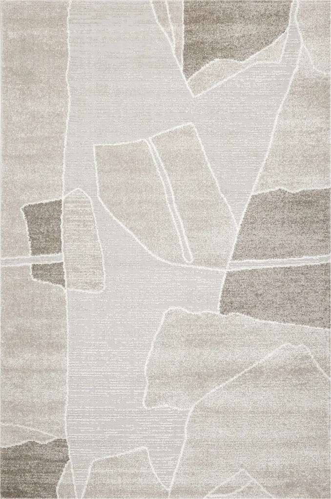 Szőnyeg Bézs Absztrakt Krém Csillogó Modern Nappali Matara 160x230 cm