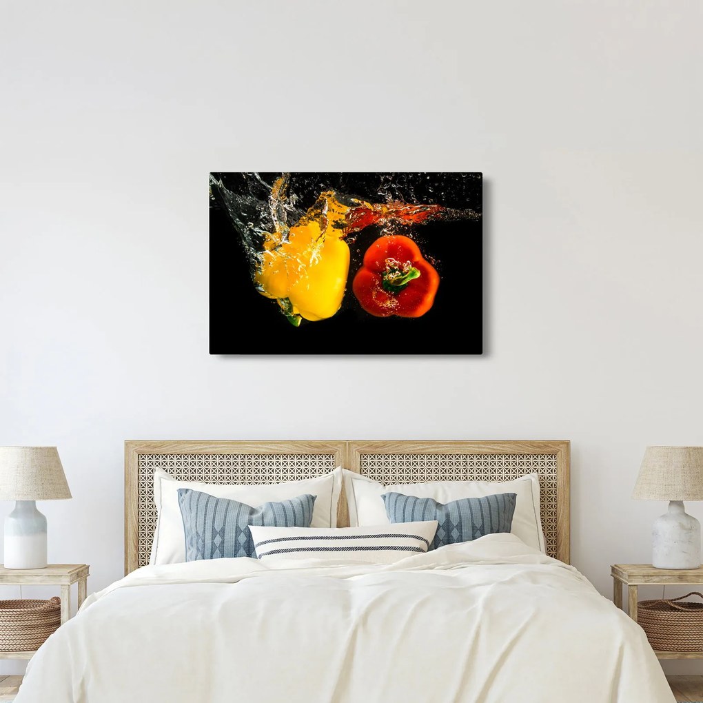 Kép - paprika a vízben (90x60 cm)