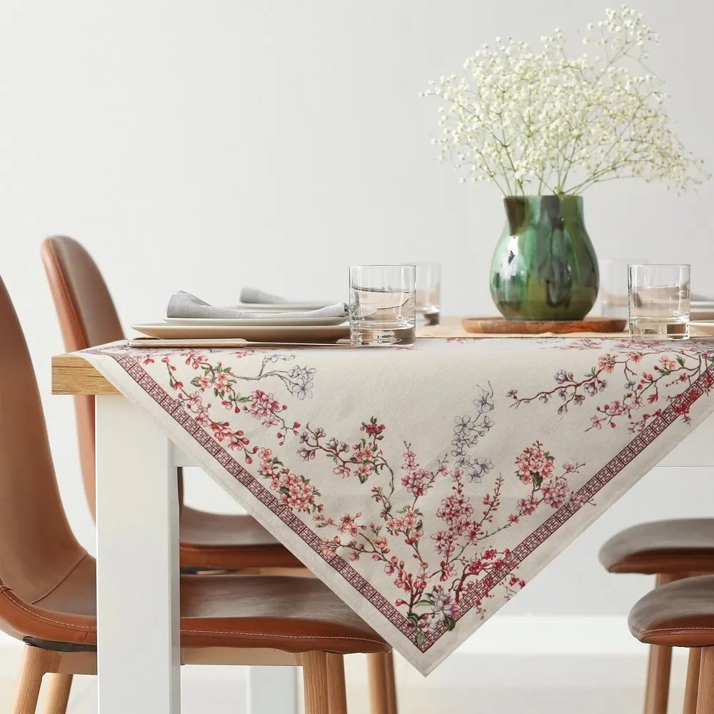 Abrosz dekoratív gobelin Thai 140x180 Eurofirany természetes rózsaszín cseresznye