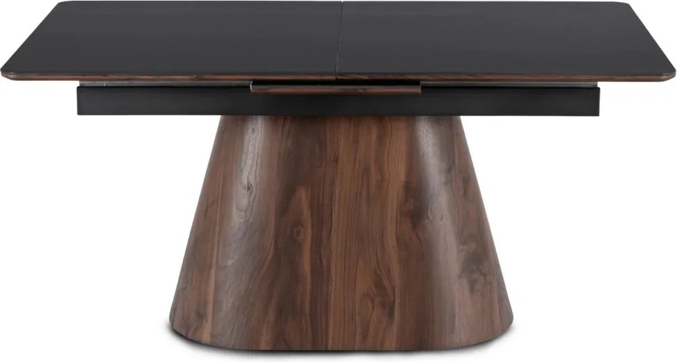 Stół LIZBONA Ceramiczny Rozkładany 160-200 cm Czarny/Orzech