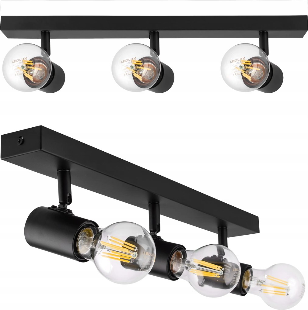 Led Mennyezeti Lámpa Állítható Sín 3x E27 Loft léc Modern