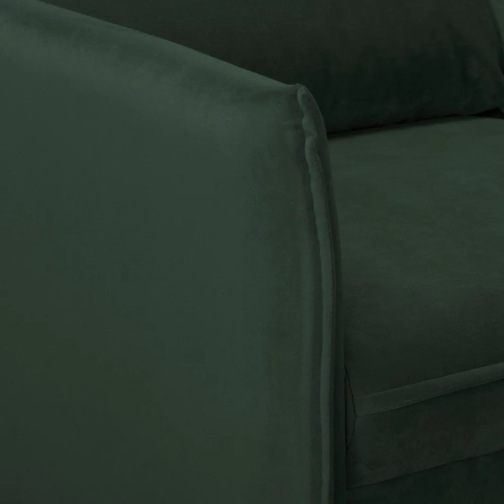 Sötétzöld bársony kanapé 138 cm Juli – Ropez