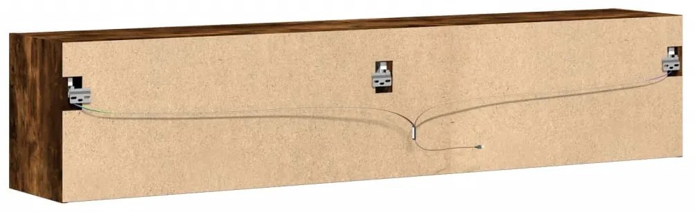 füstös tölgy falra szerelhető TV-szekrény LED-del 180x31x38 cm