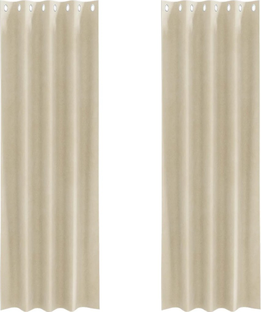 vidaXL Sötétítő függönyök 2 pcs Krém 140 x 245 cm Bársony