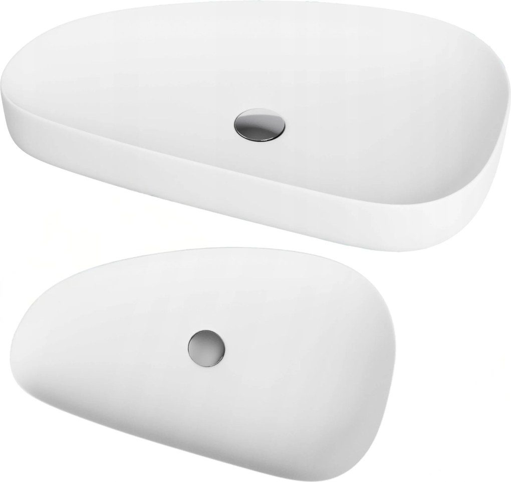 Mosdókagyló fehér Lucca aszimmetrikus fürdőszobai pultra szerelhető