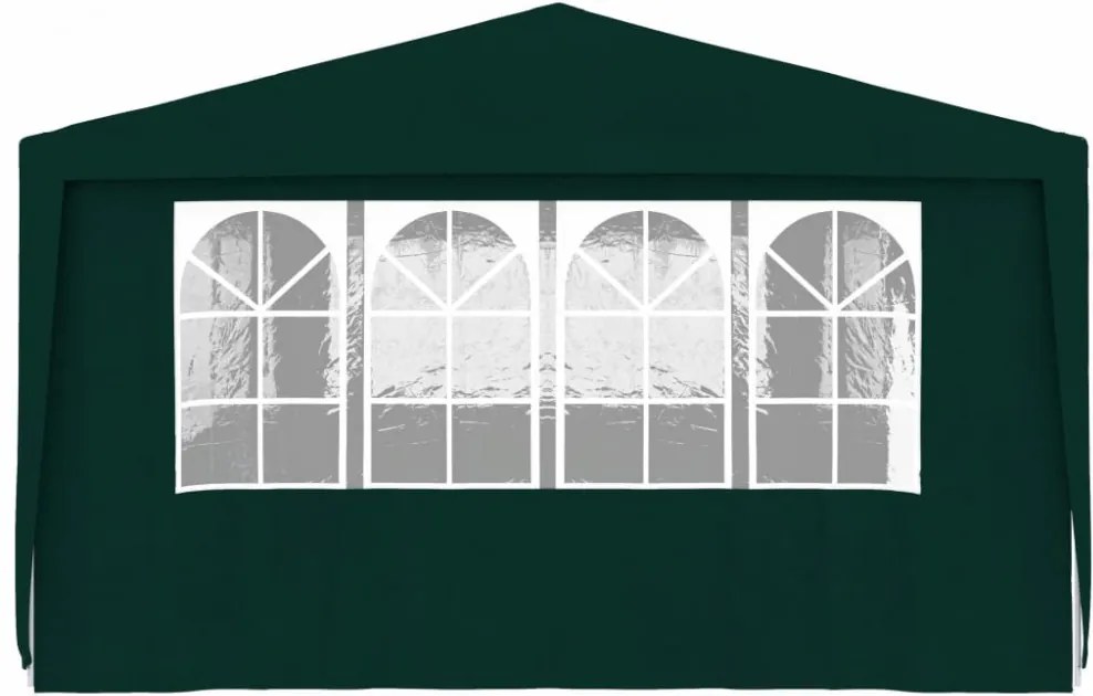zöld rendezvénysátor oldalfalakkal 4 x 9 m 90 g/m²