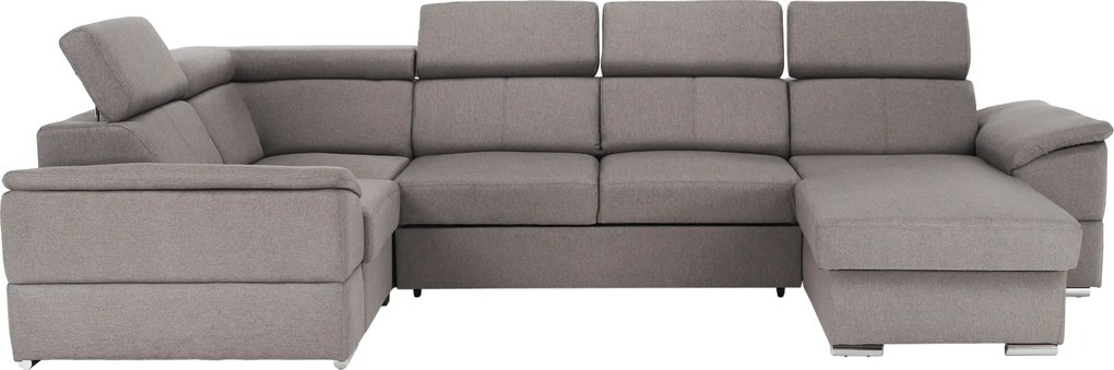 Ülőgarnitúra, szürkésbarna Taupe, jobbos kivitelezés, SEGORIA ROH U