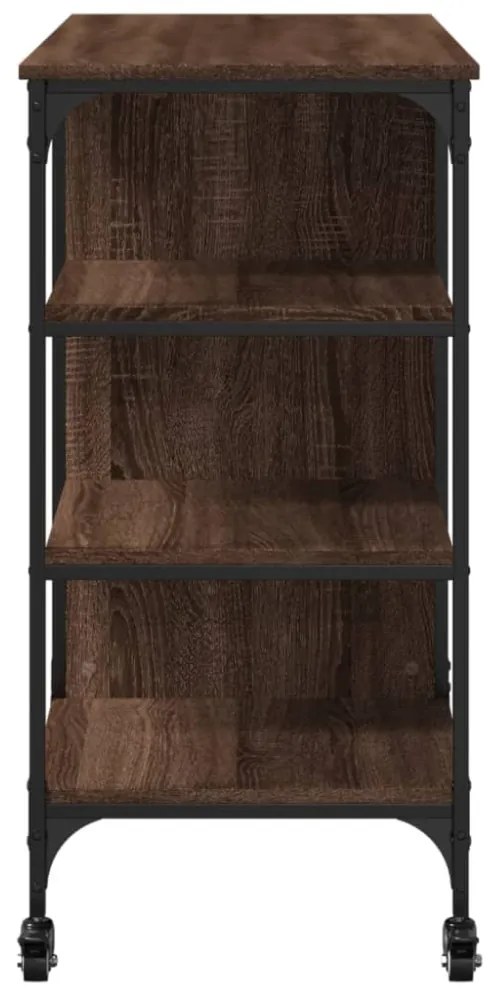 barna tölgy színű szerelt fa konyhai kocsi 100 x 45 x 89,5 cm