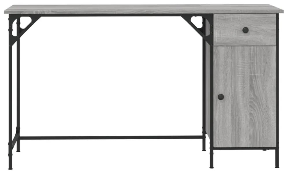 szürke sonoma szerelt fa számítógépasztal 131 x 48 x 75 cm