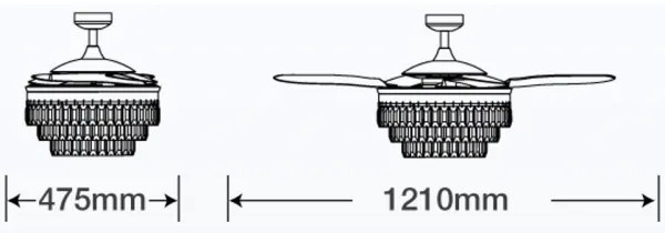 FANAWAY 212923 - LED mennyezeti ventilátor VEIL 6xE14/4,5W/230V króm + DO