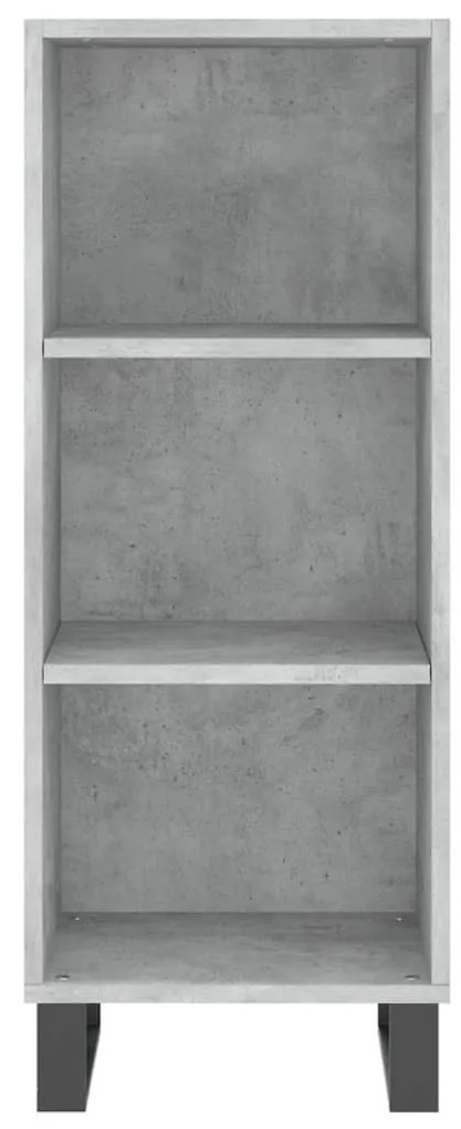 betonszürke szerelt fa tálalószekrény 34,5 x 32,5 x 90 cm