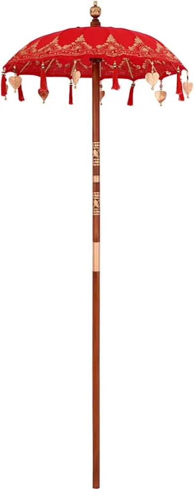 vidaXL Balinéz Napernyő Piros 125 x 125 x 260 cm Pamut