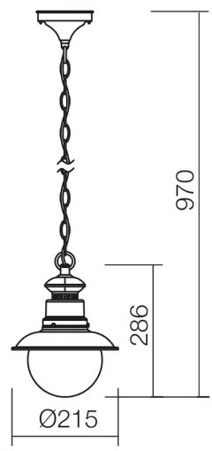 Redo 9046 - Kültéri csillár láncon SCOTT 1xE27/42W/230V IP44