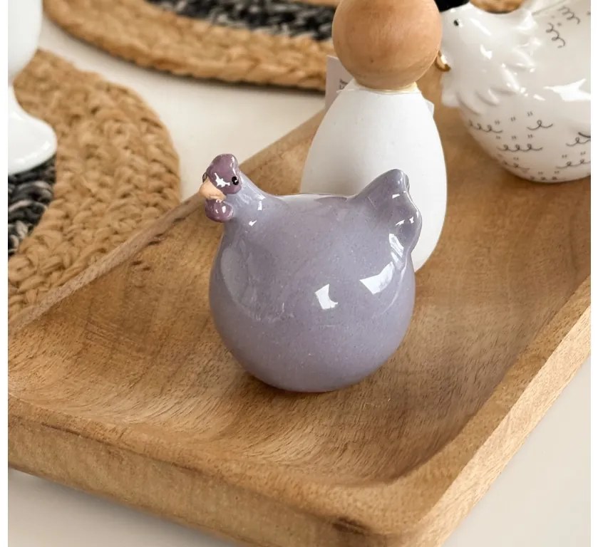 Kerámia tyúk LILAC CHICKEN lila - több méretben Méret: S