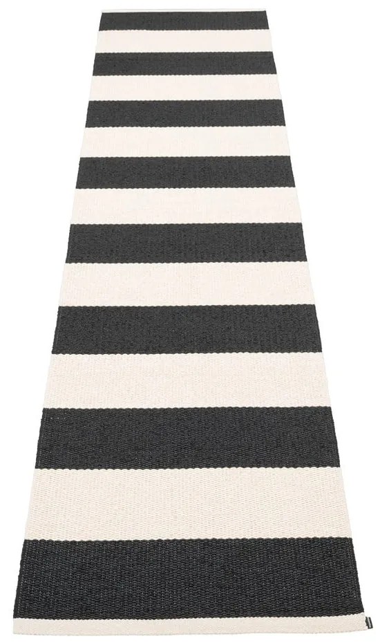 Fekete-fehér kültéri-beltéri futószőnyeg 70x300 cm Bob Black Vanilla – Pappelina