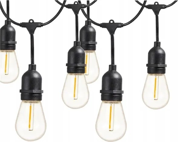 LED Kültéri dekorációs fényfüzér 5xE27/1W/230V 5,94 m IP44 fekete