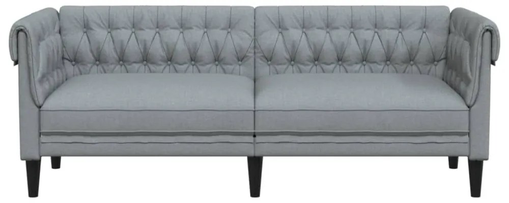 világosszürke 3 személyes szövet Chesterfield kanapé