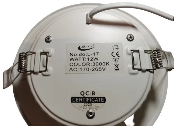 Led Süllyesztett/Beépíthető Panel 14,5 Cm Átmérő , beépített tápegységgel, 12W Kör Alakú 3000K Meleg Természetes Fehér