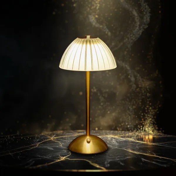 Fényerőszabályozható, újratölthető PARIS LED asztali lámpa, 2 W, 5 V, 800 mAh, arany