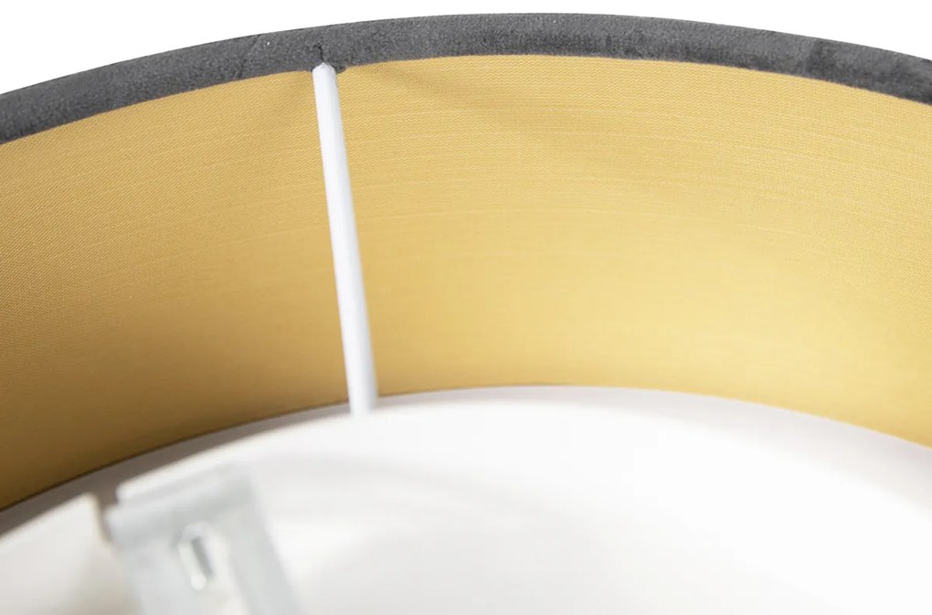 Modern mennyezeti lámpa szürke 40 cm arany belsővel - Drum