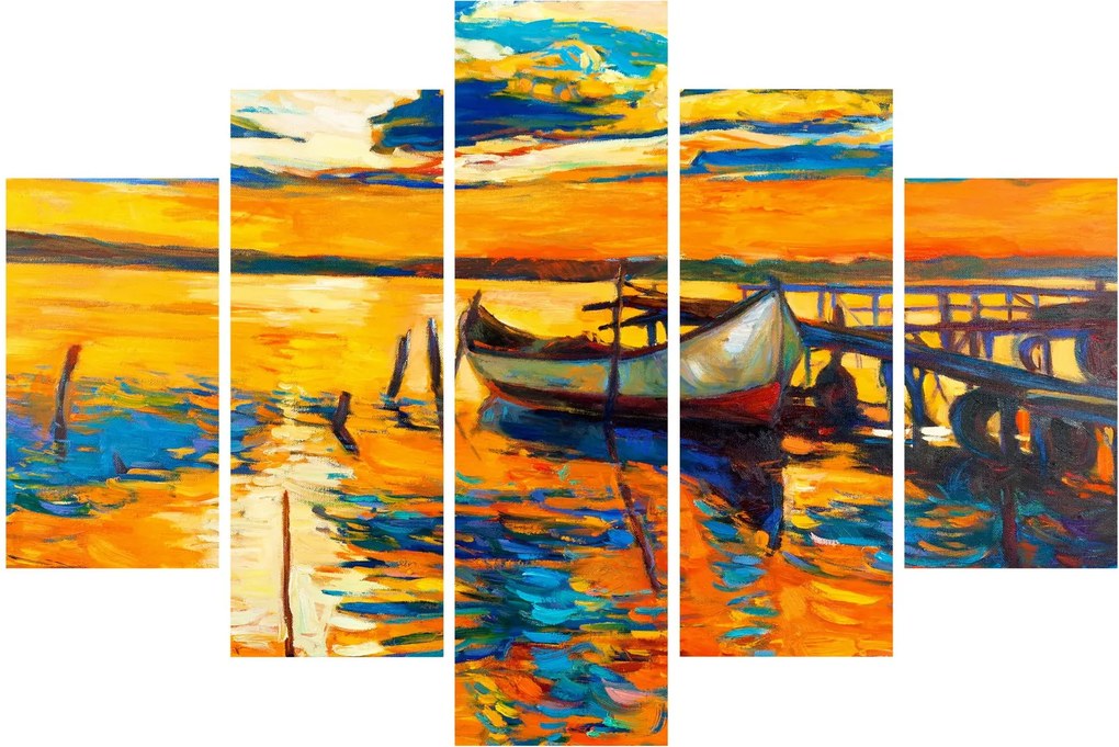 Kép - Hajó naplementekor (150x105 cm)