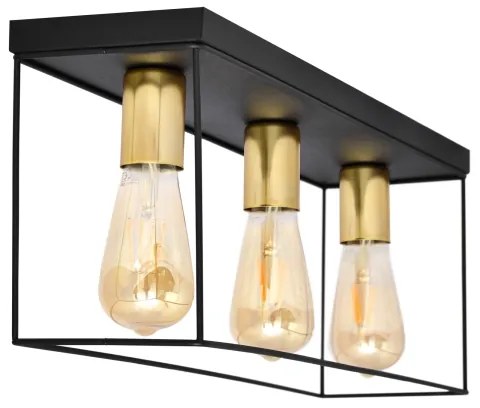 Mennyezeti lámpa FINN 3xE27/15W/230V fekete/arany