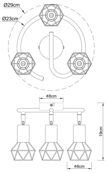Globo 54802S-3AB - Spotlámpa XARA 3xE14/40W/230V