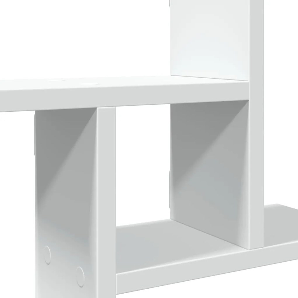 2 db fehér szerelt fa fali polc 50 x 12 x 50 cm