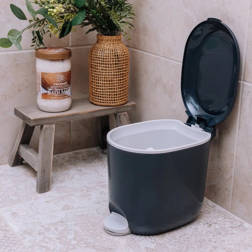 Sötétszürke műanyag pedálos szemetes 3,5 l Mode – Addis