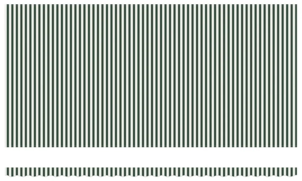 kézi behúzható napellenző LED világítással Zöld és fehér 600x300 cm