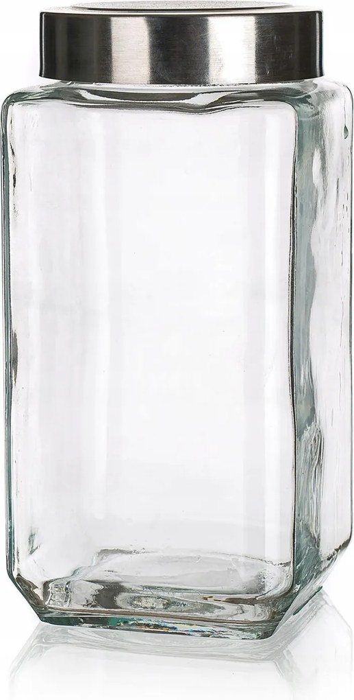 1,0 l-es négyzet alakú üveg rozsdamentes acél fedél Akcent