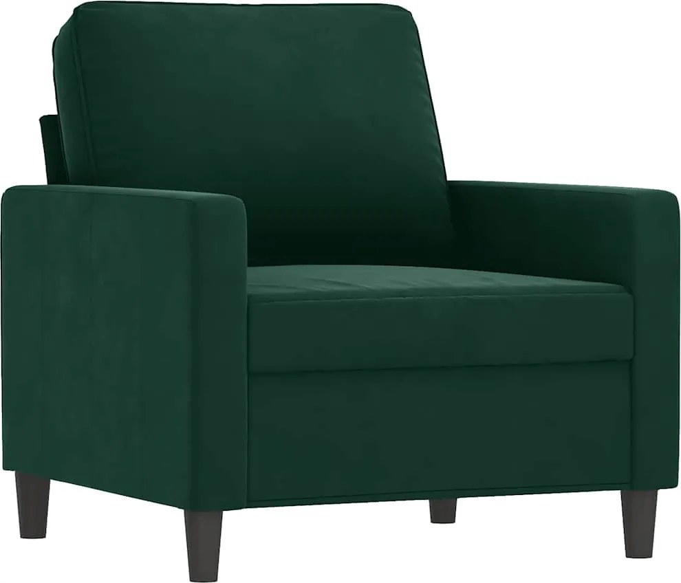 vidaXL sötétzöld bársony kanapéfotel 60 cm