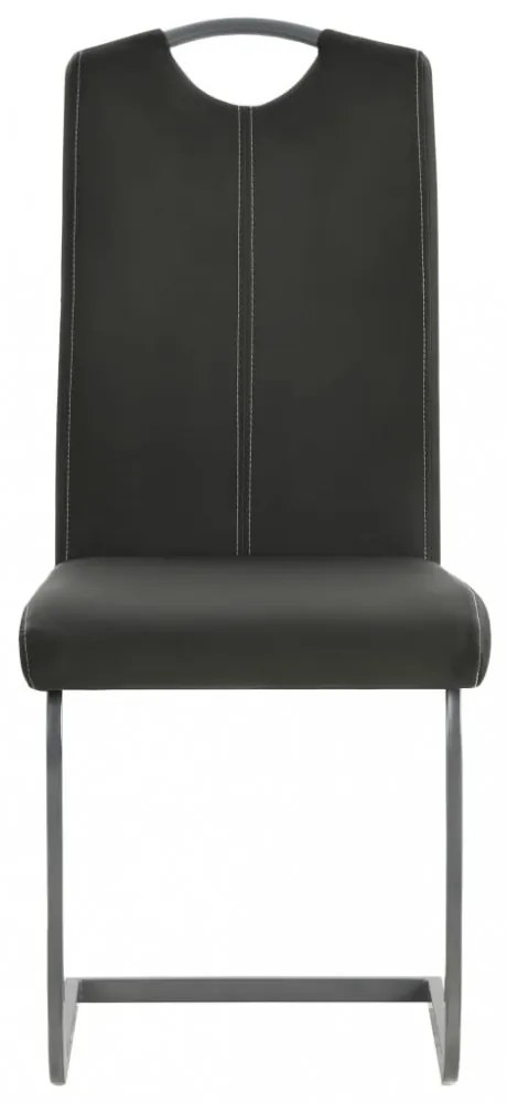 6 db szürke műbőr szánkótalpas étkezőszék