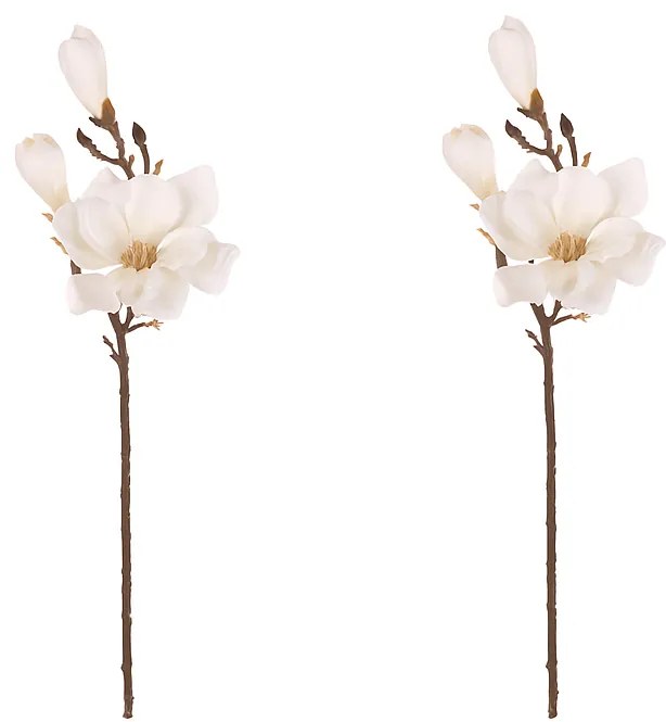 Virágcsokor Magnolia, 2 db, fehér, 65 cm