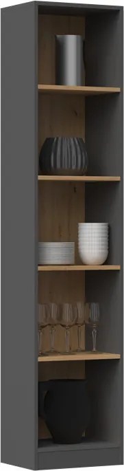 R50 polcos szekrény, antracit-tölgy