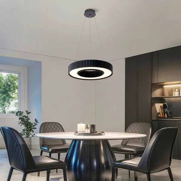 Brilagi - dimmelhető LUMIX LED csillár, 48W, 230V, 3000-6000K, fekete, Ø 50 cm + távirányítóval