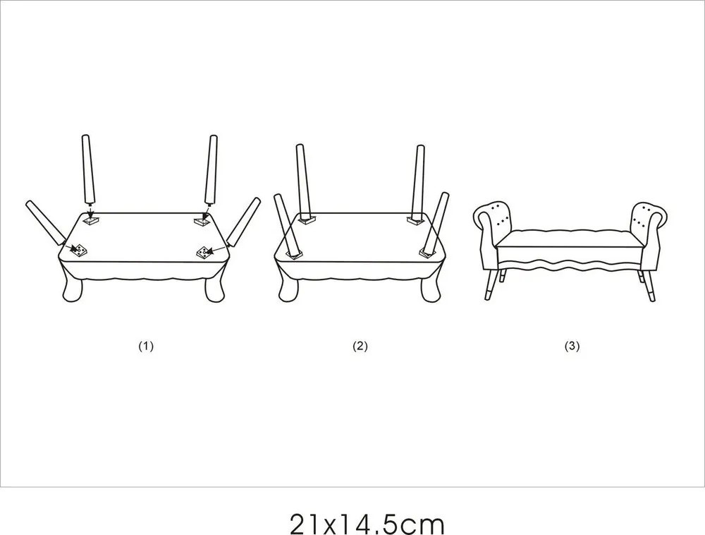 Krémszínű bársony pad Paris – Mauro Ferretti