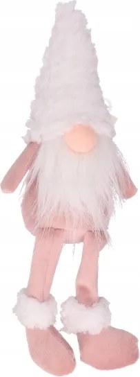 Manó figura filc szőrme rózsa lógó lábakkal 25 cm karácsonyi dekoráció