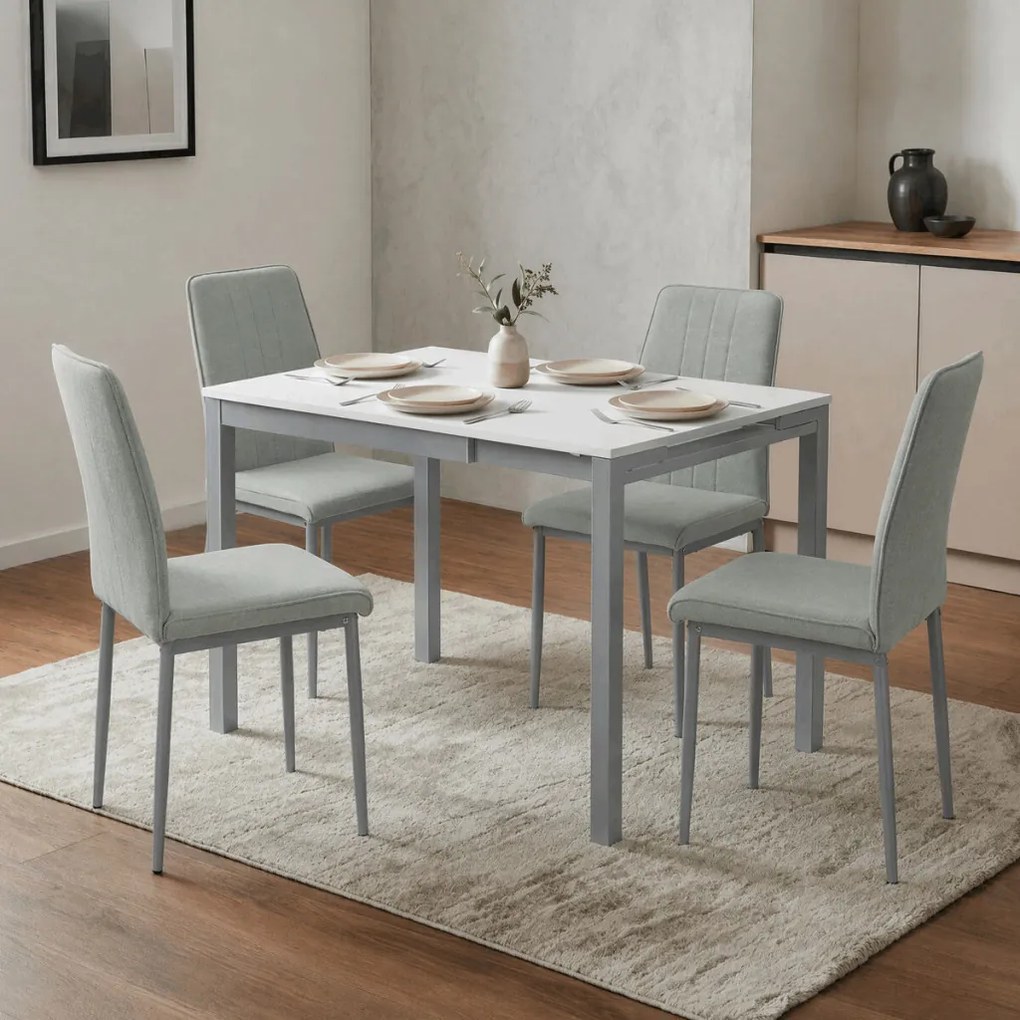 Étkezőasztal bővíthető 60–90 × 60 cm melamin fehér GDT-206 WT