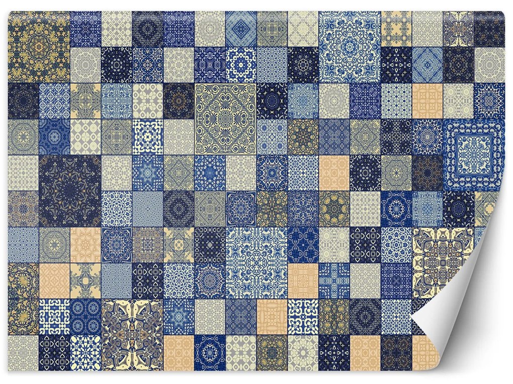 Gario Fotótapéta Kék vintage mozaik - Andrea Haase Anyag: Vlies, Méret: 400 x 280 cm