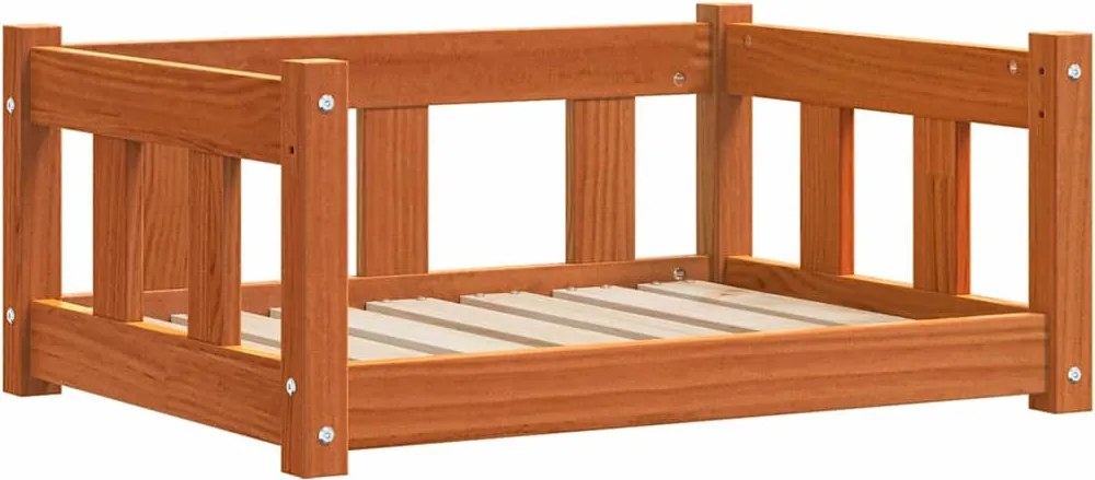 vidaXL Kutyafekhely Faggyú barna 65,5 x 50 x 28 cm Tömör fenyőfa