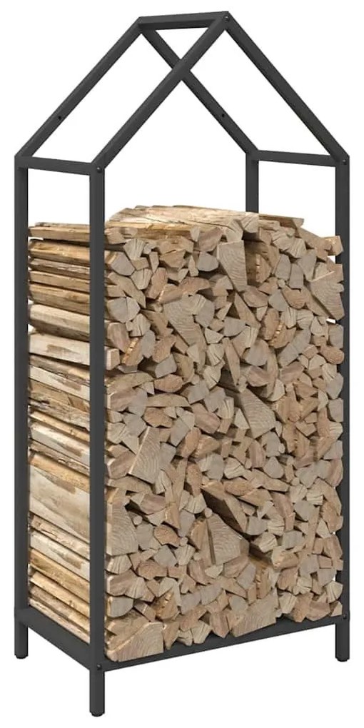 fekete hidegen hengerelt acél tűzifatároló 40x25x90 cm