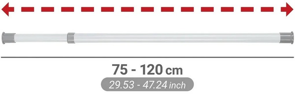 Wenko 2 db Herkules teleszkópos vízszintes rúdszett, fehér