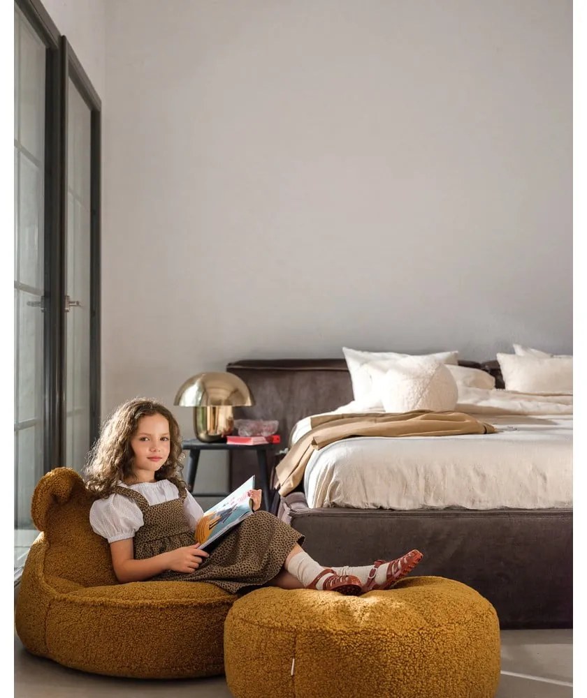 Barna buklé gyerek babzsákfotel Bear – Wigiwama