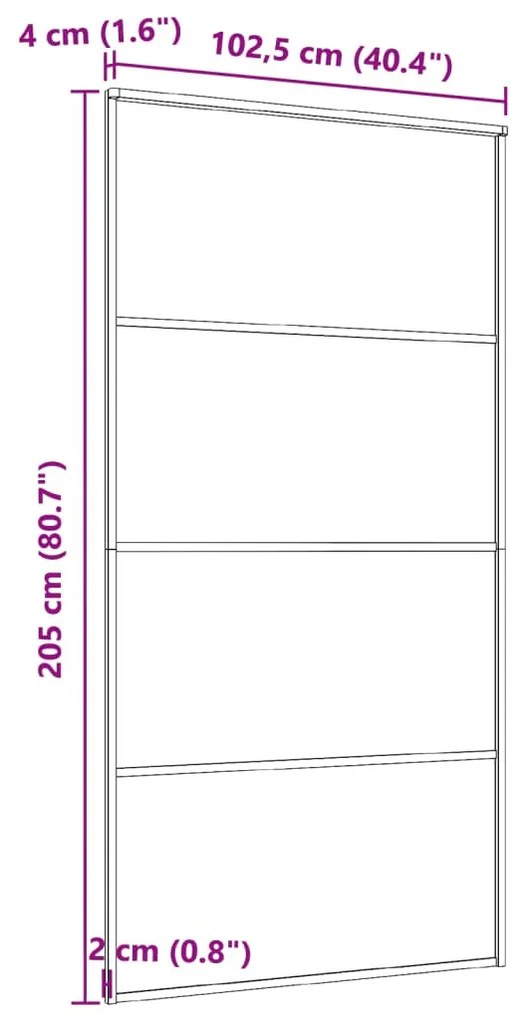 Fekete alumínium és ESG üveg tolóajtó 102,5 x 205 cm